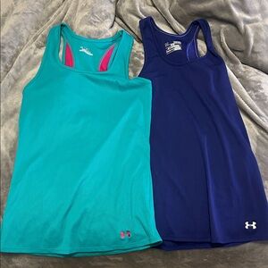 Under Armour Aqua and Navy Tank Tops